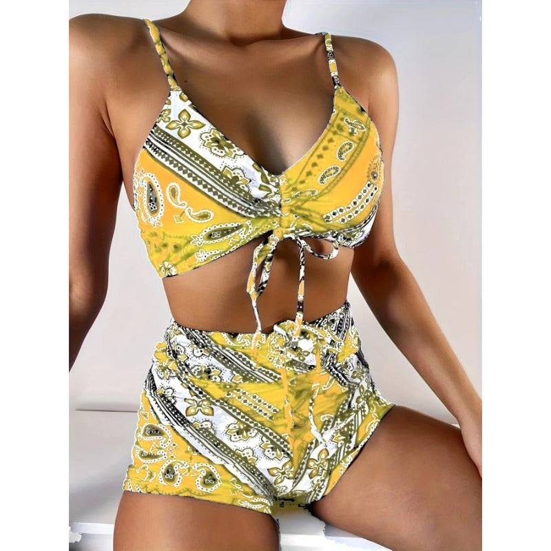 Wholesale Polyester Digital Printed Split Bikini